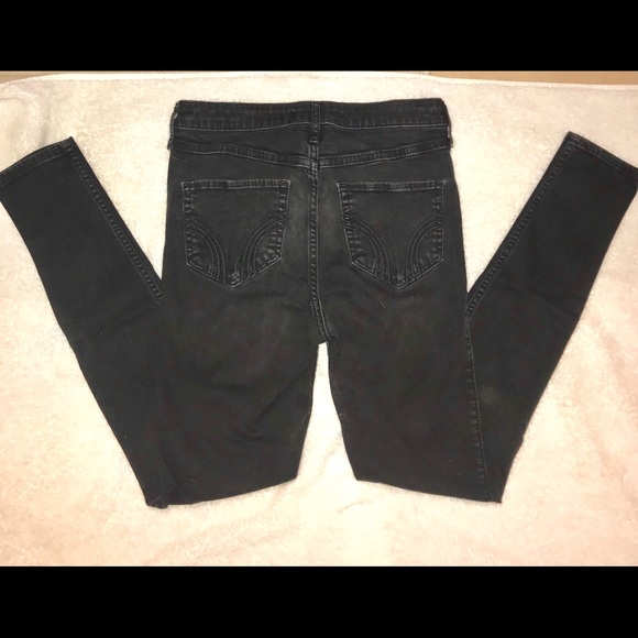 Holister Low Rise Skinny Jeans Jeggings Black - Picture 2 of 3